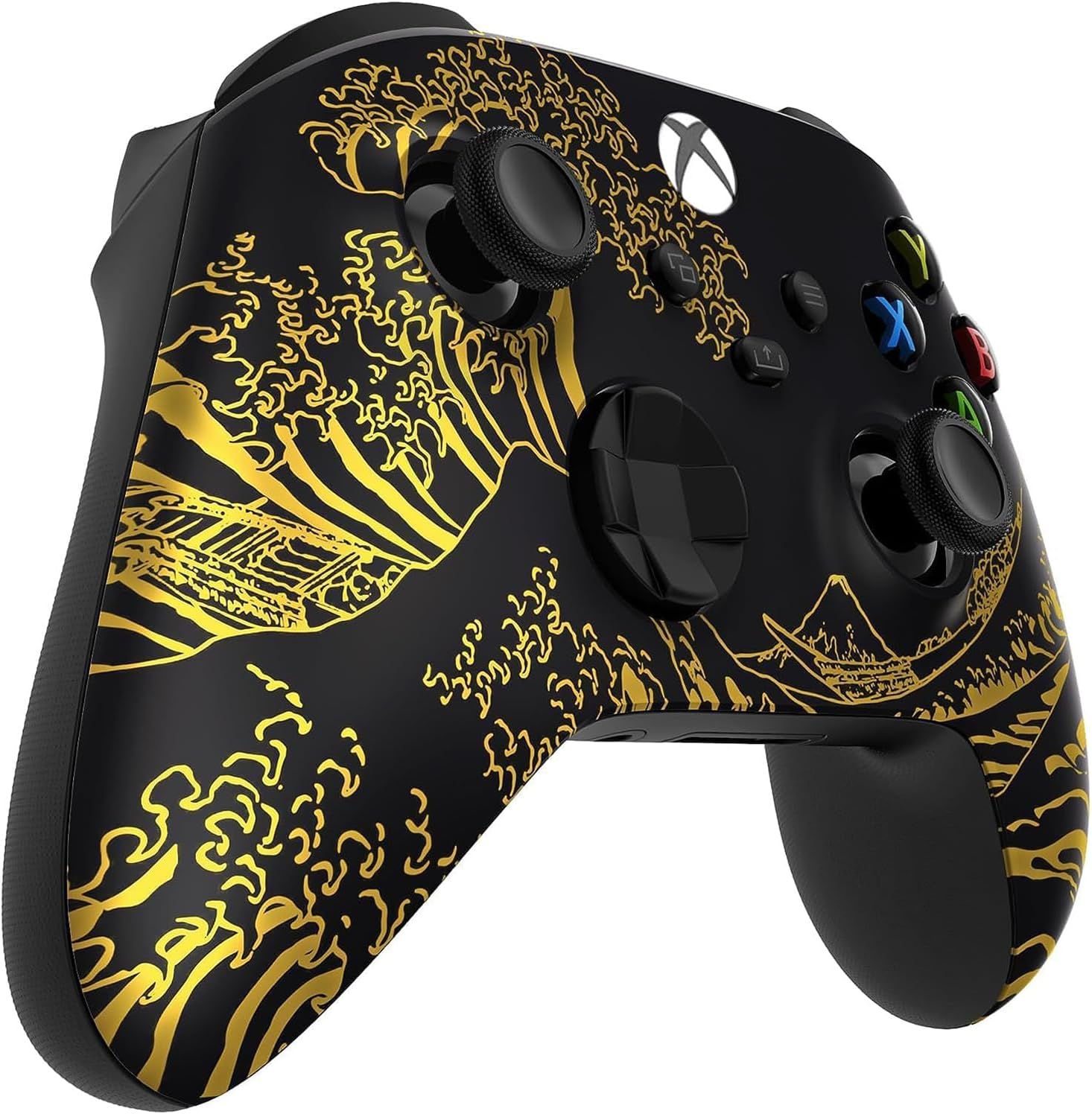 Custom Controllerzz Wireless Controller for Microsoft Xbox Series X/S & Xbox One - Soft Touch Feel - Custom Series X/S Controller (X/S Golden Waves)