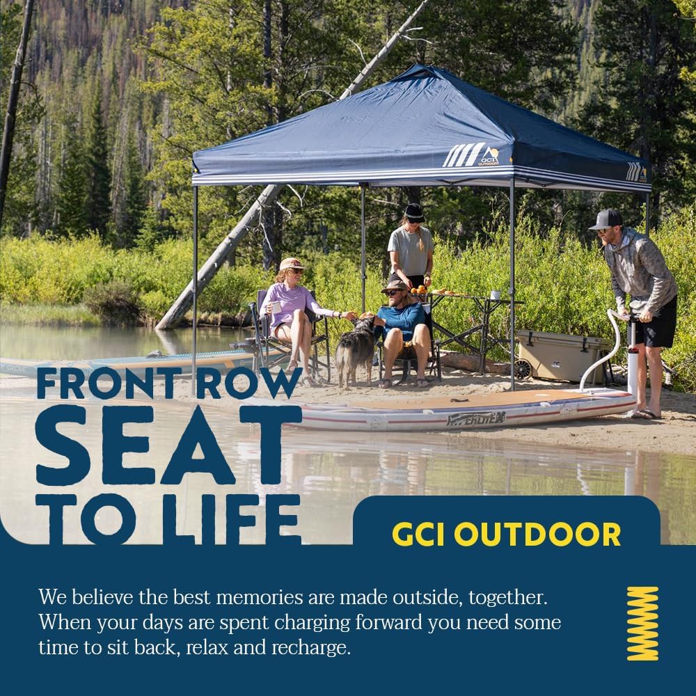 GCI Outdoor LevrUp Pop Up Canopy Tent, 8x8, Mercury Gray