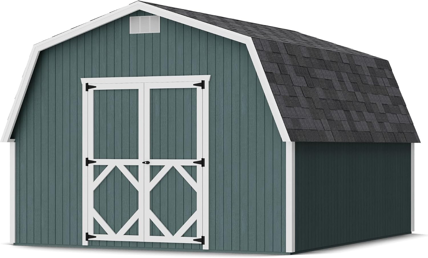 Little Cottage Co. 12x14 Classic Gambrel Barn with 4 ft. Sidewalls with Floor, Outdoor Wood Storage Shed Do-It-Yourself Precut Kit