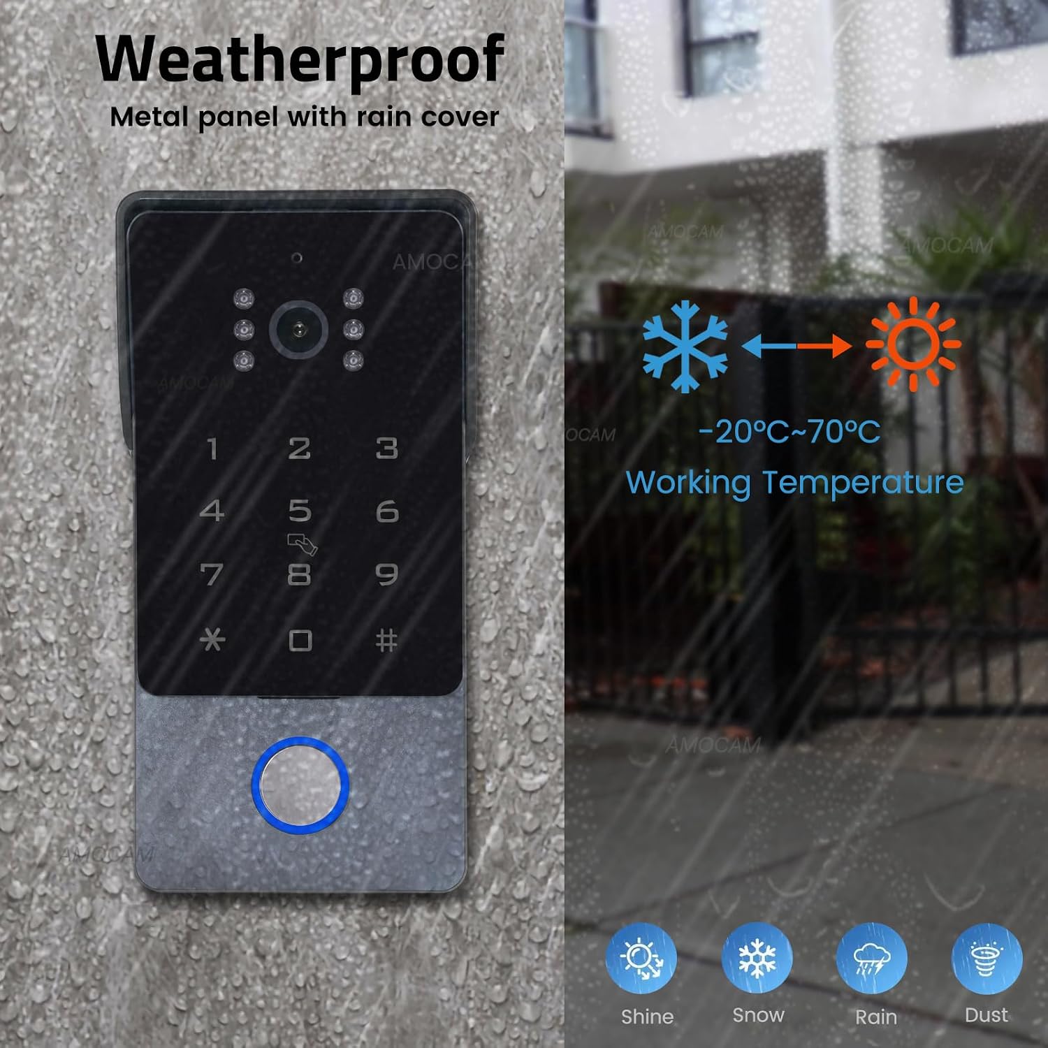 2-Wires Video Intercom System, 7 Inch 1080P WiFi Touch ScreenVideo Doorbell Doorphone System, 32G Card, Snapshot, Monitoring, Code Password Tuya App IC Card Unlock for Home Apartment