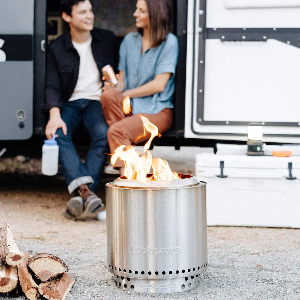 Solo Stove Ranger Amazon Exclusive Fire Pit Bundle | Portable & Smokeless | Includes Stand, Lid & Shelter | Ideal for 2–4 People | Stainless Steel, 15'x15', 22lbs