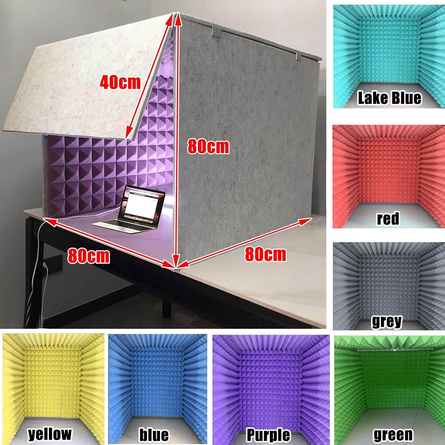 Desktop Soundproof Cover, Portable Recording Booth, Sound Isolation Room for Home Studio, for Microphone Recording Equipment Podcasts Singing Gaming and Broadcasting(Blue)