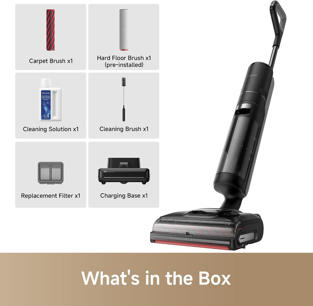 DREAME H15 Pro CarpetFlex Cordless Vacuum Mop, Wet Dry Vacuum Cleaner with Dual Brushes for Hard Floors & Carpet, Tangle-Free Hair-Cutting, 23kPa Suction, 180° Lie-Flat Floor Washer, 194°F Fast Drying