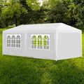 White Polyethylene Party Tent 9.8x19.7 ft Heavy Duty Outdoor Canopy Tent with Steel Frame for Backyard Parties Events and Gatherings
