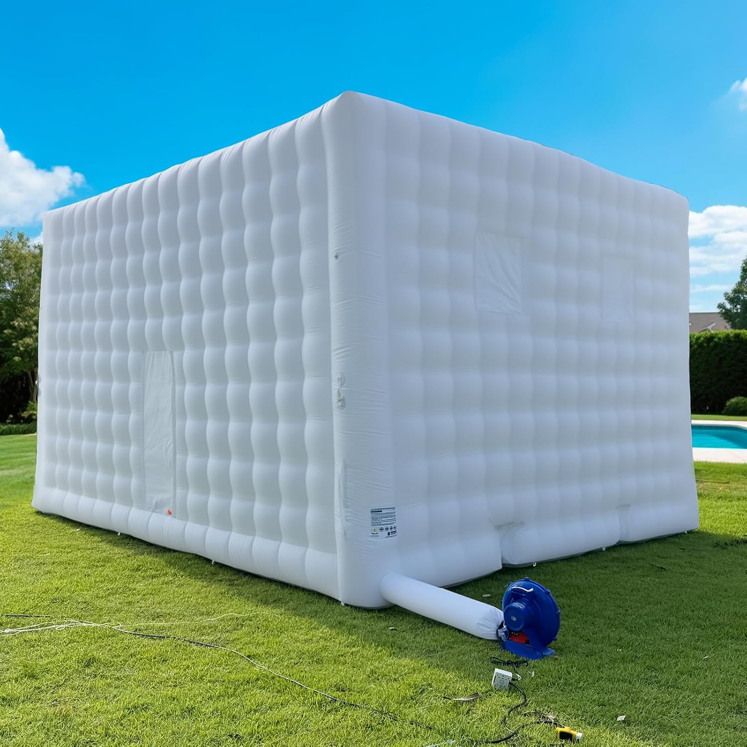 Giant 20x17x12' Inflatable Nightclub with Blower, Inflatable Outdoor Party Tent for Parties, Corporate Events, Festivals, and Special Gatherings - White