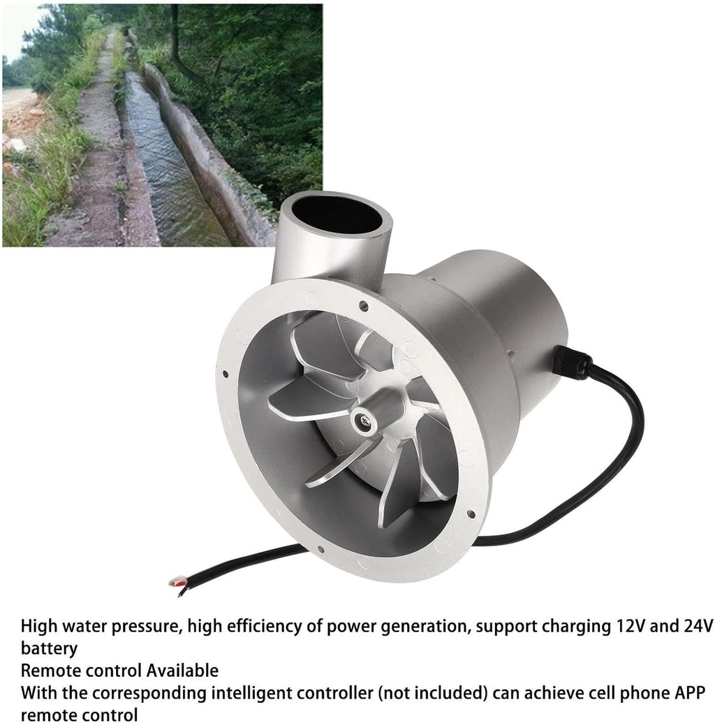 200W Hydro Generator 12V/24V Water Powered - Portable Micro Hydro Turbine With Smart Controller, For Home/Camping/Off-Grid (40/20MM Inlet)(DC 36V to 24V 50W)