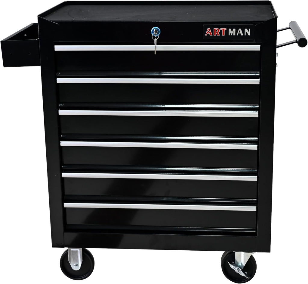 6 Drawers Rolling Tool Chest Cart ,24.2*12.9*29.9'Tool Storage Cabinet With 4 Wheels.Portable Tool Cabinet Trolley With Locking System and Drawer Liners.Tool Storage Cart for Garage,Workshop
