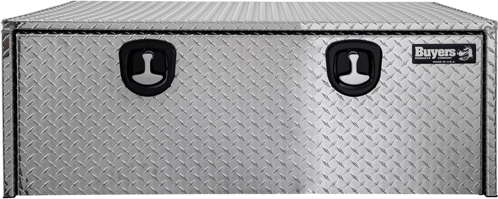Buyers Products 1705120 Diamond Tread Aluminum Underbody Truck Tool Box, 18 x 24 x 48, Made in USA, .100 in. Thick, Corrosion Resistant, Locking Compression Latch, Secure Storage for Work Trucks