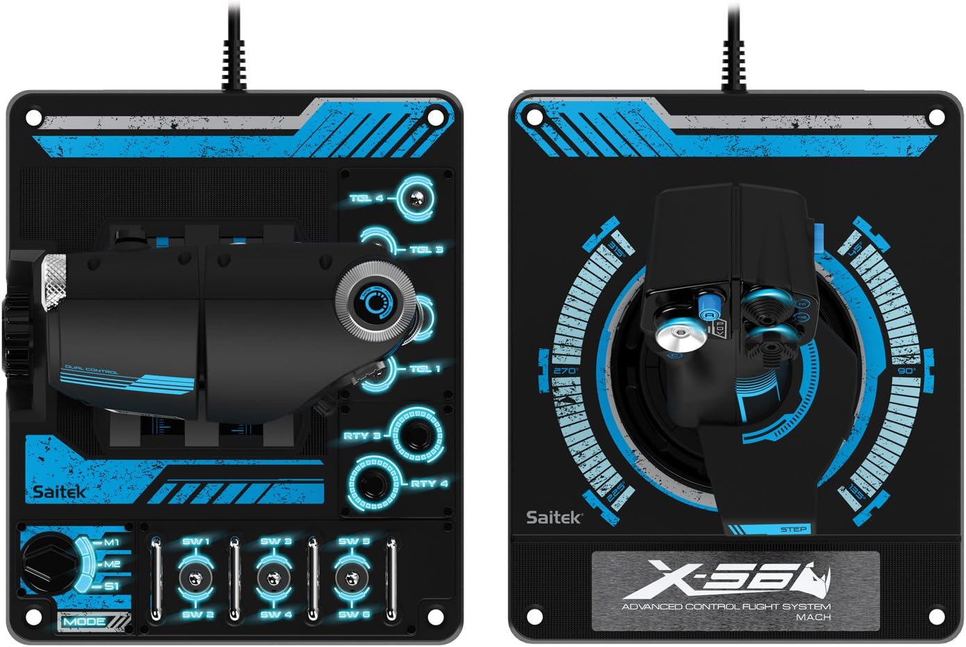 Saitek Pro X-56 Rhino H.O.T.A.S. Video Game Flight Controller for PC (SCB432210002/01/1)