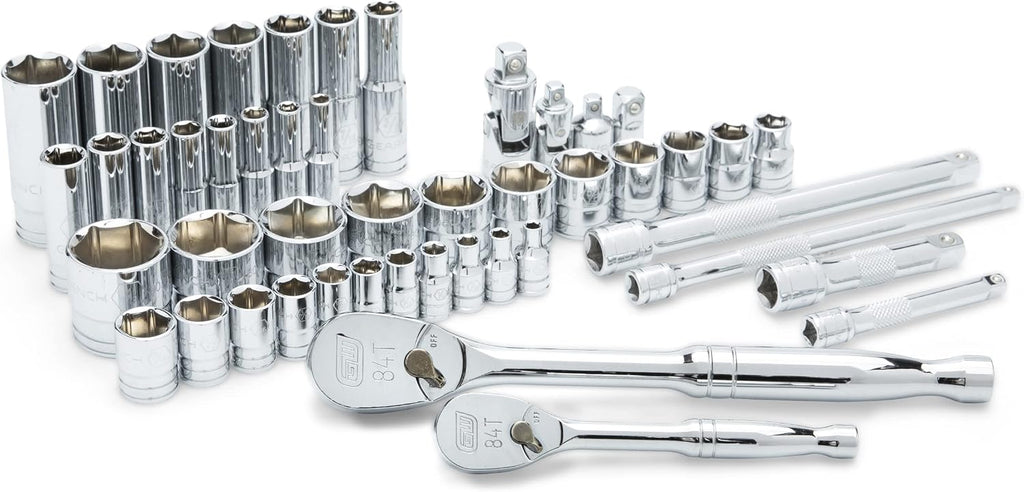GEARWRENCH 47 Piece 1/4', 3/8' SAE 6 Point SAE Standard & Deep Mechanics Tool Set - 89090