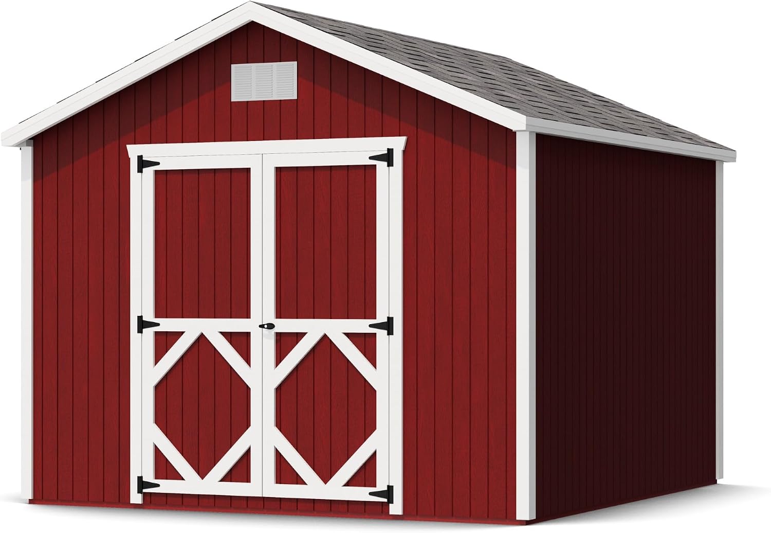 Little Cottage Co. 10x10 Classic Gable Shed with Floor, Outdoor Wood Storage Do-It-Yourself Precut Kit