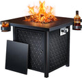 Ciays Propane Fire Pit, 27-inch Fire Pit Table with Two Cup Holders, 50,000 BTU Steel Gas Fire Pit with Pulse Ignition System, Perfect for Patio, Garden & Backyard Gatherings, CIFPT11B, Black