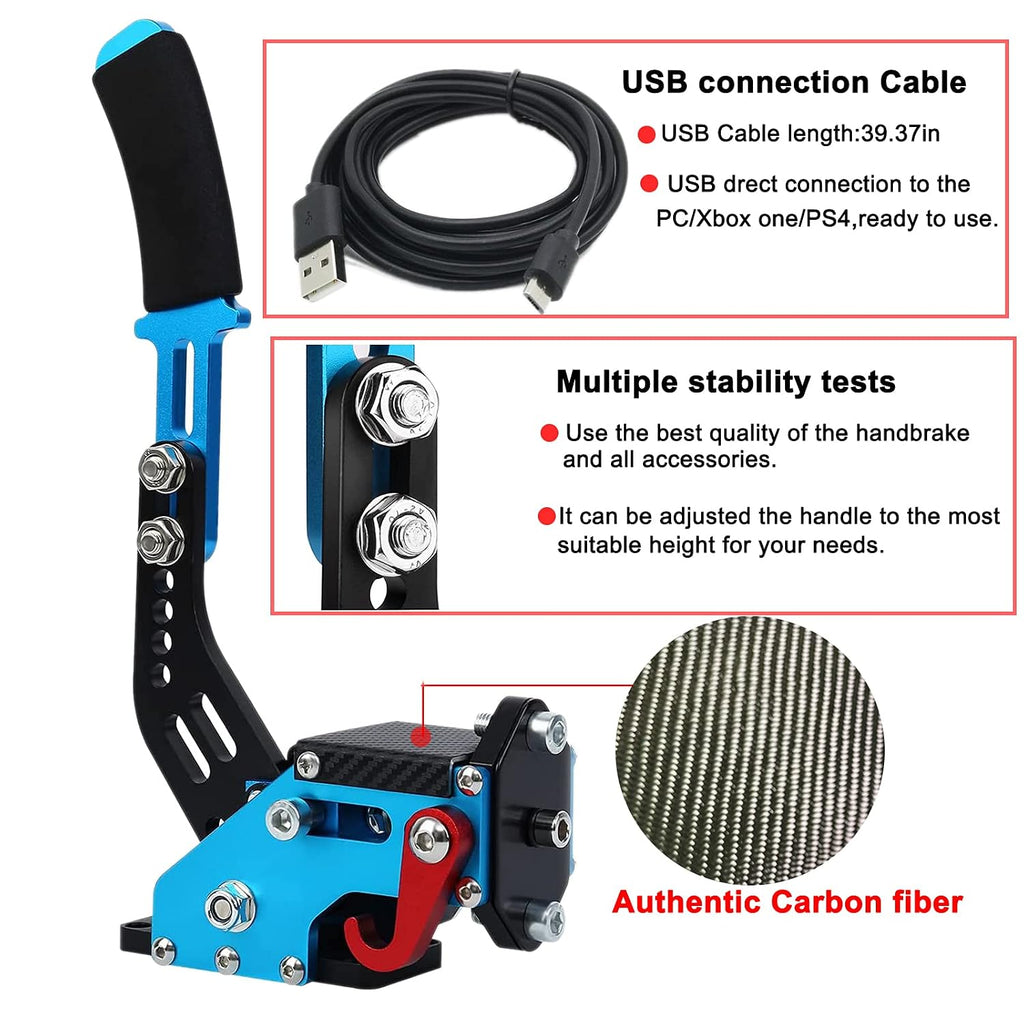 Obokidly Upgrade USB Handbrake Support G920 Compatible With XBOX ONE/XBOX ONE S For Simracing Game Sim Rig With Clamp,And Suitable For PC (Blue)