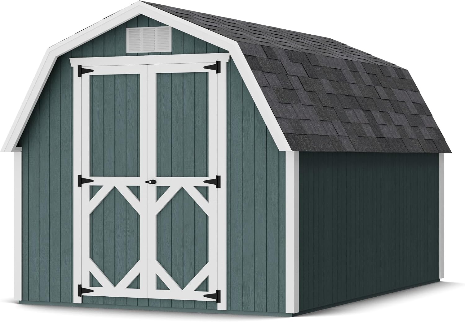 Little Cottage Co. 8x12 Classic Gambrel Barn with 4 ft. Sidewalls with Floor, Outdoor Wood Storage Shed Do-It-Yourself Precut Kit