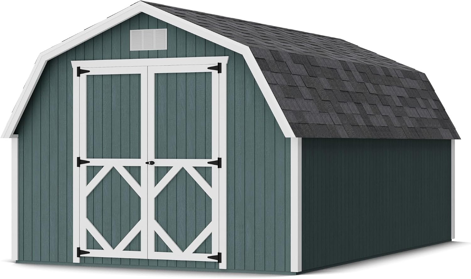 Little Cottage Co. 10x16 Classic Gambrel Barn with 4 ft. Sidewalls with Floor, Outdoor Wood Storage Shed Do-It-Yourself Precut Kit