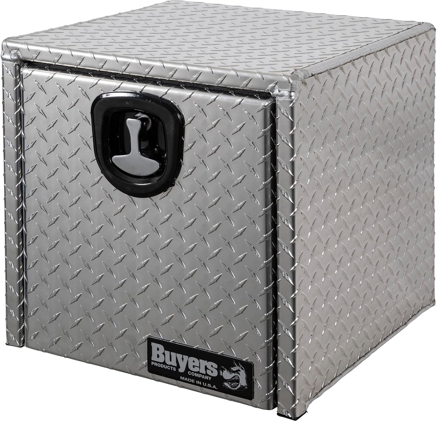 Buyers Products 1705101 Diamond Tread Aluminum Underbody Truck Tool Box, 18 x 18 x 18, Made in USA, .100 in. Thick, Corrosion Resistant, Locking Compression Latch, Secure Storage for Work Trucks