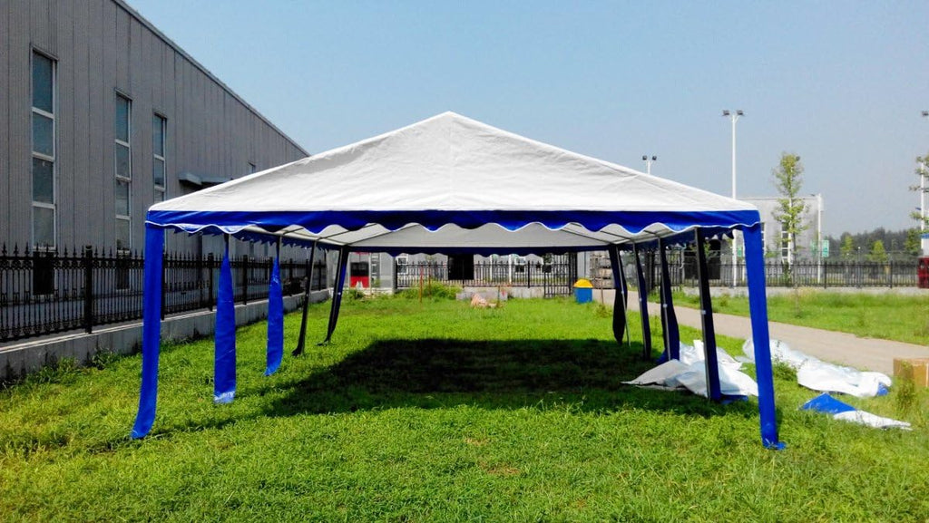 AMERICAN PHOENIX Party Tent 16x26 ft Heavy Duty Canopy Shelter Gazebo for Wedding Event Fair with Roof with Sidewalls and Windows White and Blue Event Tents