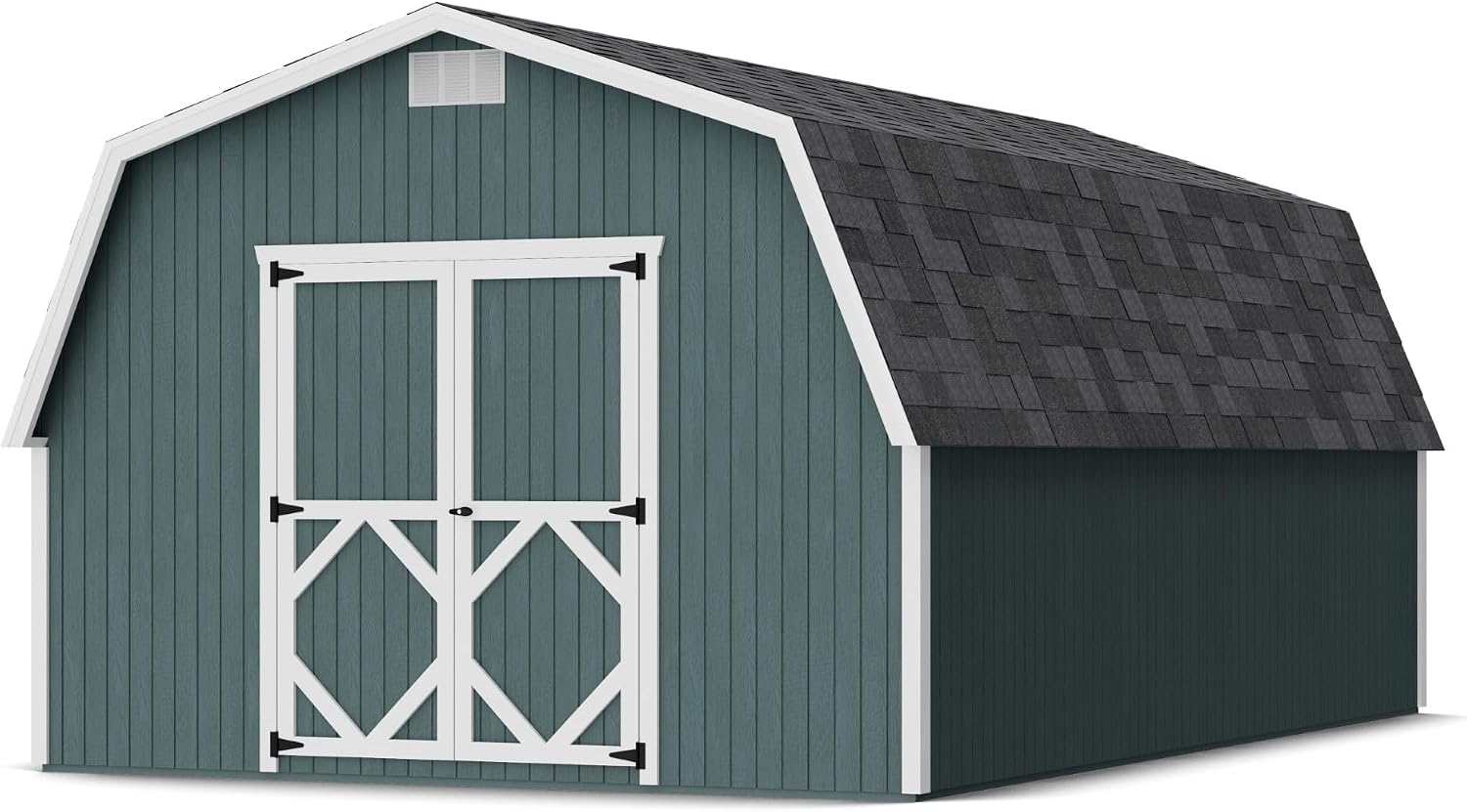 Little Cottage Co. 12x20 Classic Gambrel Barn with 4 ft. Sidewalls with Floor, Outdoor Wood Storage Shed Do-It-Yourself Precut Kit