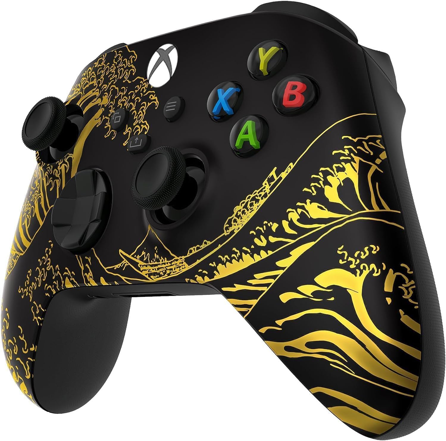 Custom Controllerzz Wireless Controller for Microsoft Xbox Series X/S & Xbox One - Soft Touch Feel - Custom Series X/S Controller (X/S Golden Waves)