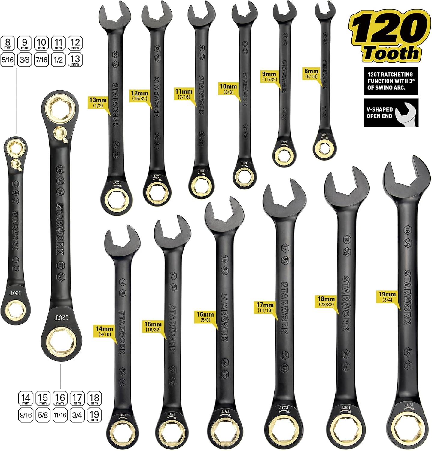 STARWORK TRUE MECHANIC 306-Piece Mechanics Tool Set and Socket Set, Comprehensive Tool Kit, Automotive Repair Tool Set, 【Pliers Wrench】, Professional