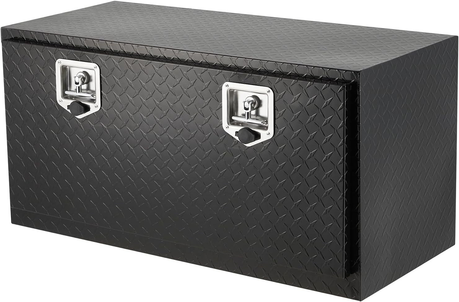 GarveeTech Underbody Truck Box,36 in Pickup Storage Box,Heavy Duty Aluminum Diamond Plate Tool Boxes with Lock and Keys,Waterproof Trailer Storage Box with T-Handle Latch for Truck,Van,Trailer，Black