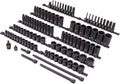 SUNEX 26102 1/2' Drive SAE & Metric 6 Point Standard & Deep & Hex Bit Master Impact & Bit Socket Set, 102-Piece