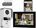2 Wired Video Intercom System, 7 Inches Video Doorbell Camera with Monitor, Wired Video Door Phone HD Camera Kits Support tuya, Two Way Talk, Video Recording, Remote Unlock for Smart Home