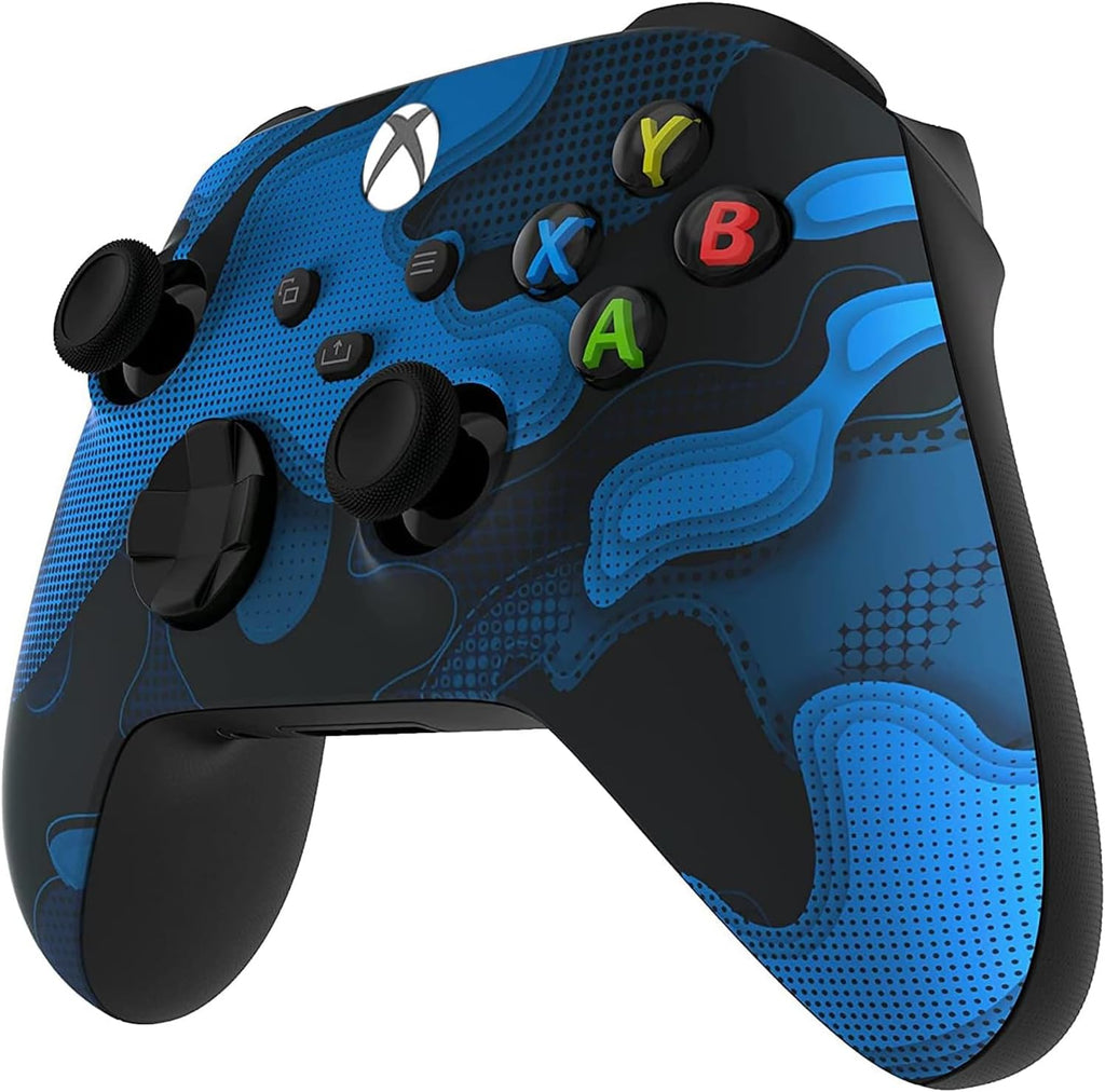 Custom Controllerzz Wireless Controller for Microsoft Xbox Series X/S & Xbox One - Custom Soft Touch Feel - Custom Xbox Series X/S Controller (X/S Blue Camo)