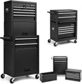 IRONMAX Tool Cabinet on Wheels, 6-Drawer Lockable Rolling Tool Chest w/ 4 Universal Wheels, 2 in 1 Detachable Tool Box Storage Organizer for Garage Workshop Repair Shop, Black