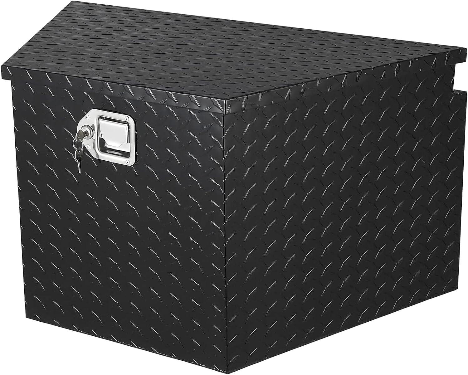 GarveeTech 33 in Trailer Tongue Boxes,Heavy Duty Aluminum Trailer Tool Box With Lock and Keys,Diamond Plate Storage Box,Waterproof Trailer Box for Pick Up Truck Bed,RV Trailer,Black