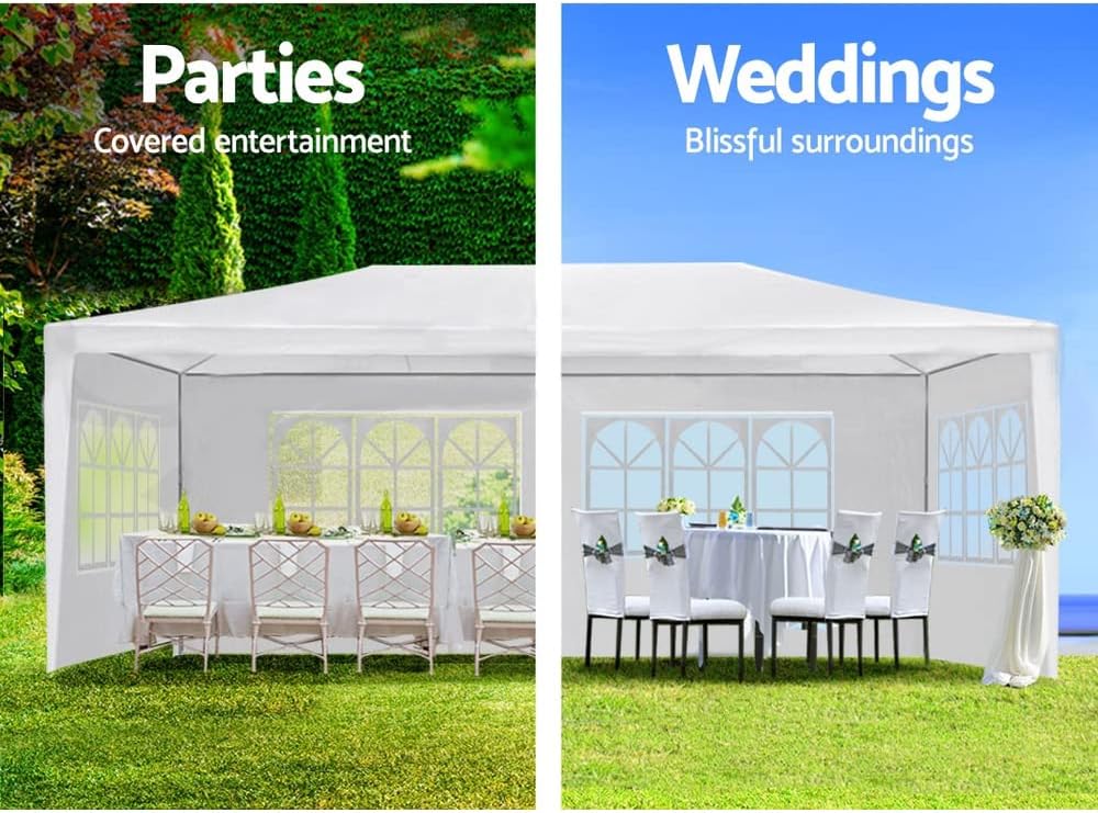 10'X30' Outdoor Party Tent, Wedding Canopy Tent with 8 Removable Sidewalls, Waterproof Gazebo Shelter for Parties BBQ Events, White