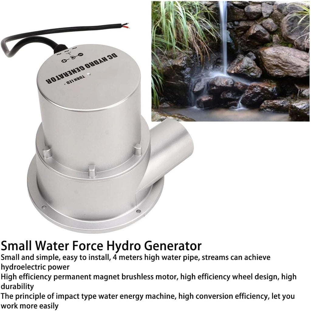 200W Hydro Generator 12V/24V Water Powered - Portable Micro Hydro Turbine With Smart Controller, For Home/Camping/Off-Grid (40/20MM Inlet)(DC 18V to 12V 36W)
