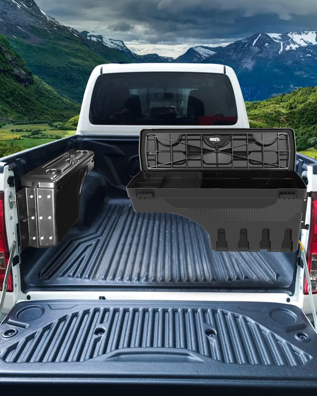 SCITOO Tool Box | Fits For Dodge Ram 1500 2002-2010, For Dodge Ram 2500 2002-2010, For Dodge Ram 3500 2002-2010, For Ram 1500 2500 3500 2011-2018 | Truck Bed Storage Box, Right Passenger Side