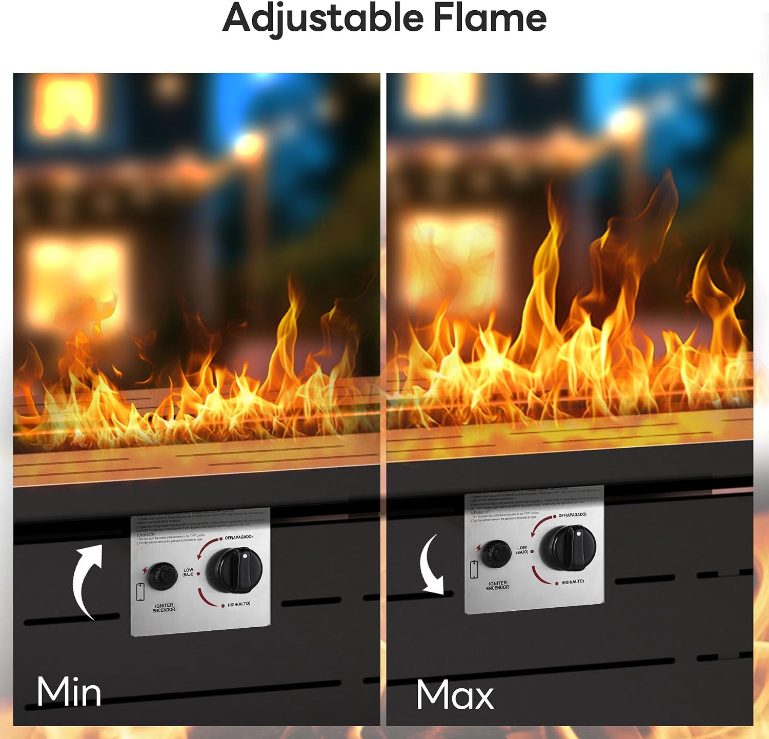 Electactic 43 Inch Propane Fire Pit, 3-in-1 Multi-Use Outdoor Fire Pit Table, 50,000 BTU Steel Gas Fire Pit with Lid & Lava Rock, Add Warmth and Ambience for Patio Deck Garden, Outdoor Gatherings