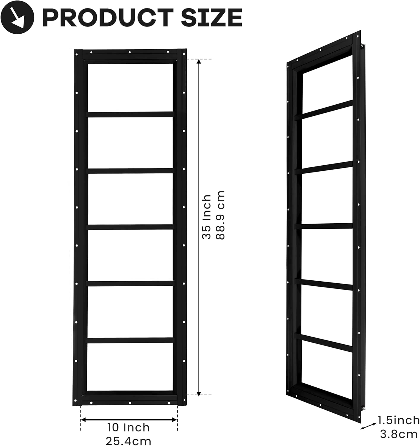 Shed Windows 2 Pack, Transom Windows 10' x 29' with Tempered Glass, Garage Doors Window for Shed, Chicken Coop, Playhouse, Household (Black)