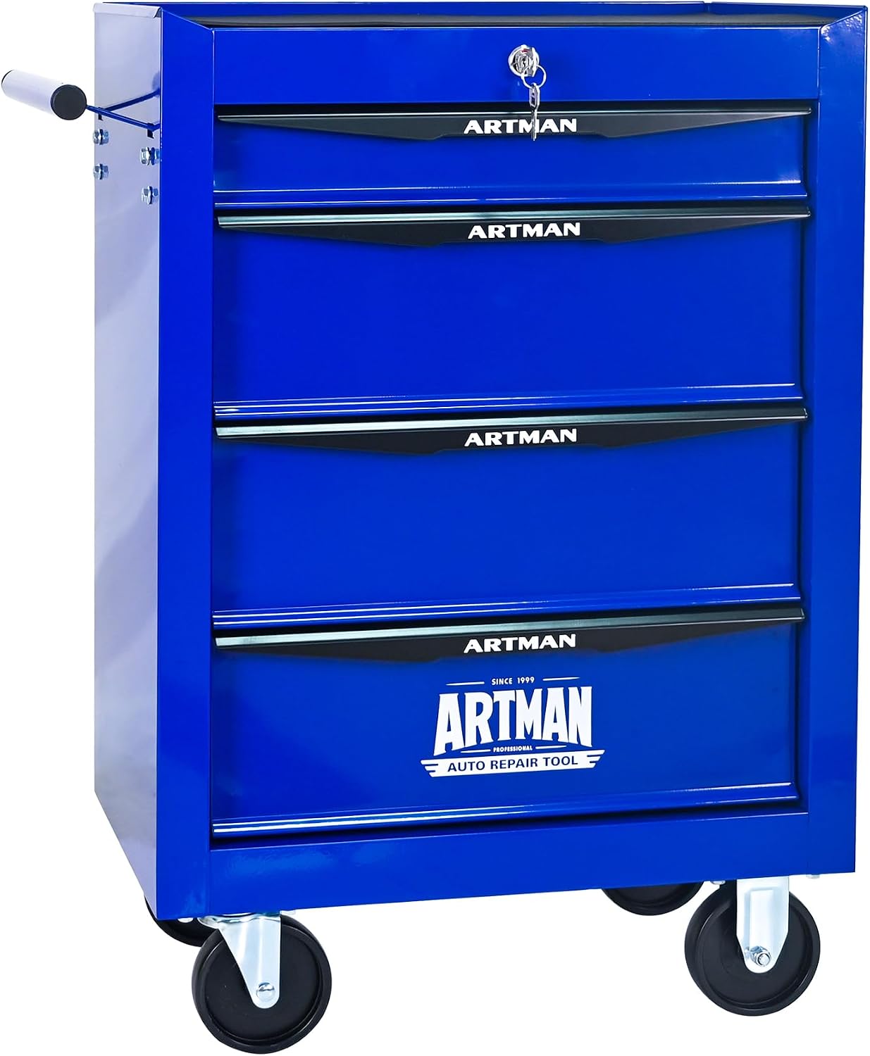 Rolling Tool Box with Wheels, Mechanics Tool Chest with 4 Drawers, Tool Box Organizer with 7 Tool Storage Boxes, Lockable Tool Storage Cabinet for Home Garage Workshop Warehouse Repair Shop, Blue