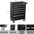 Tool Cabinet Tool Cart 24.2inch with 6 Drawers and Wheels, Metal Rolling Tool Box Locked Drawers Storage Organizer Cabinet Suitable for Garage, Warehouse, Repair Shop, Workshop