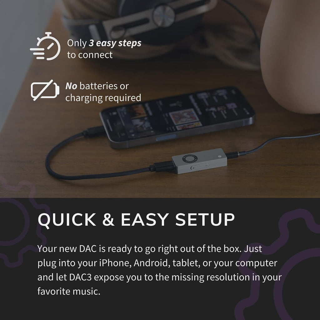 Audioengine DAC3 32-Bit Mobile Headphone Digital to Analog Converter for Hi-Res Music and Audio