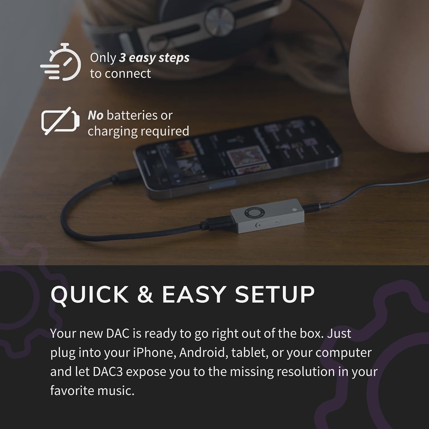 Audioengine DAC3 32-Bit Mobile Headphone Digital to Analog Converter for Hi-Res Music and Audio