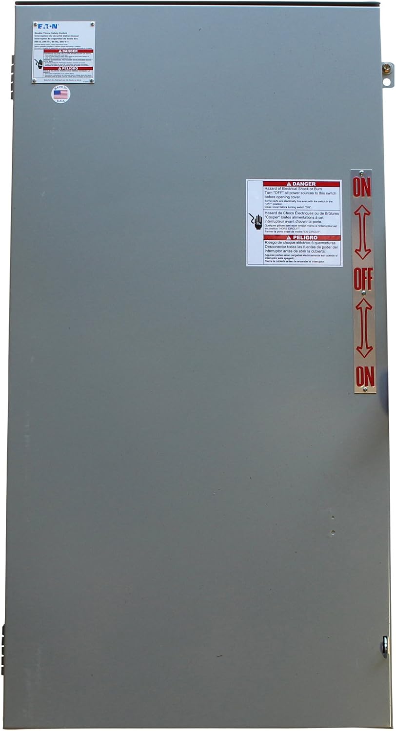 Eaton DT224URK-NPS 200-Amp Non-Fusible Metallic Safety Switch Double Throw