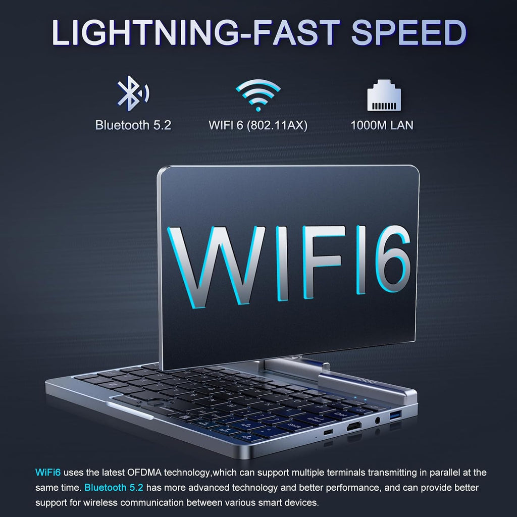 Mini Laptop 8' 2-in-1, Laptop Computer Win 11, Intel N150(up to 3.6GHz), 12GB RAM 1TB SSD, Touchscreen HD, Backlit Keyboard, Wi-Fi 6, USB-C, Lightweight Portable PC for Work/Kids/School