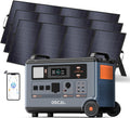 OSCAL PowerMax 6000 Solar Generator with 3×400W Panels,120V/240V Split Phase Voltage Portable Power Station, 6000w AC Output (9000W Surge),2400W MPPT Solar for Emergency