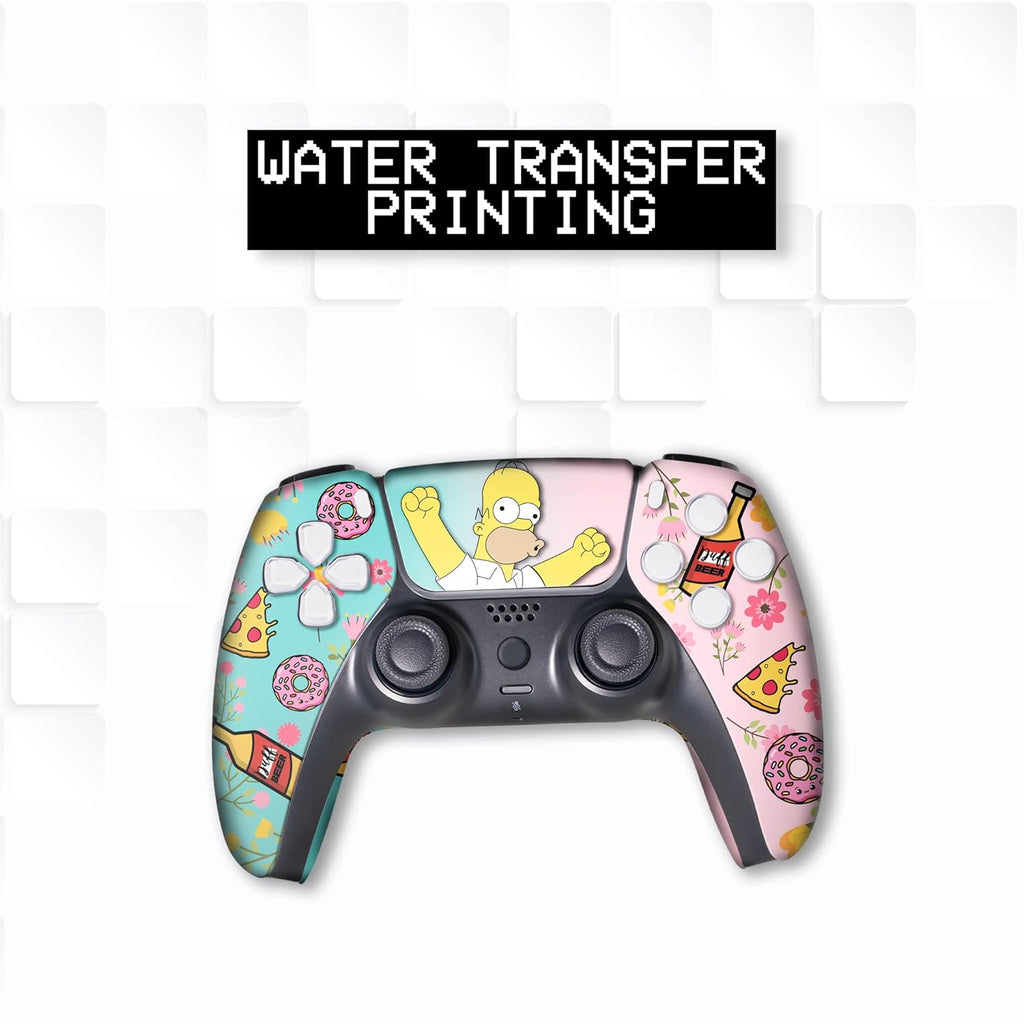 Simpsson Custom PS-5 Controller Wireless compatible with Play-Station 5 Console by BCB Controllers | Proudly Customized in USA with Permanent HYDRO-DIP Printing (NOT JUST A SKIN)