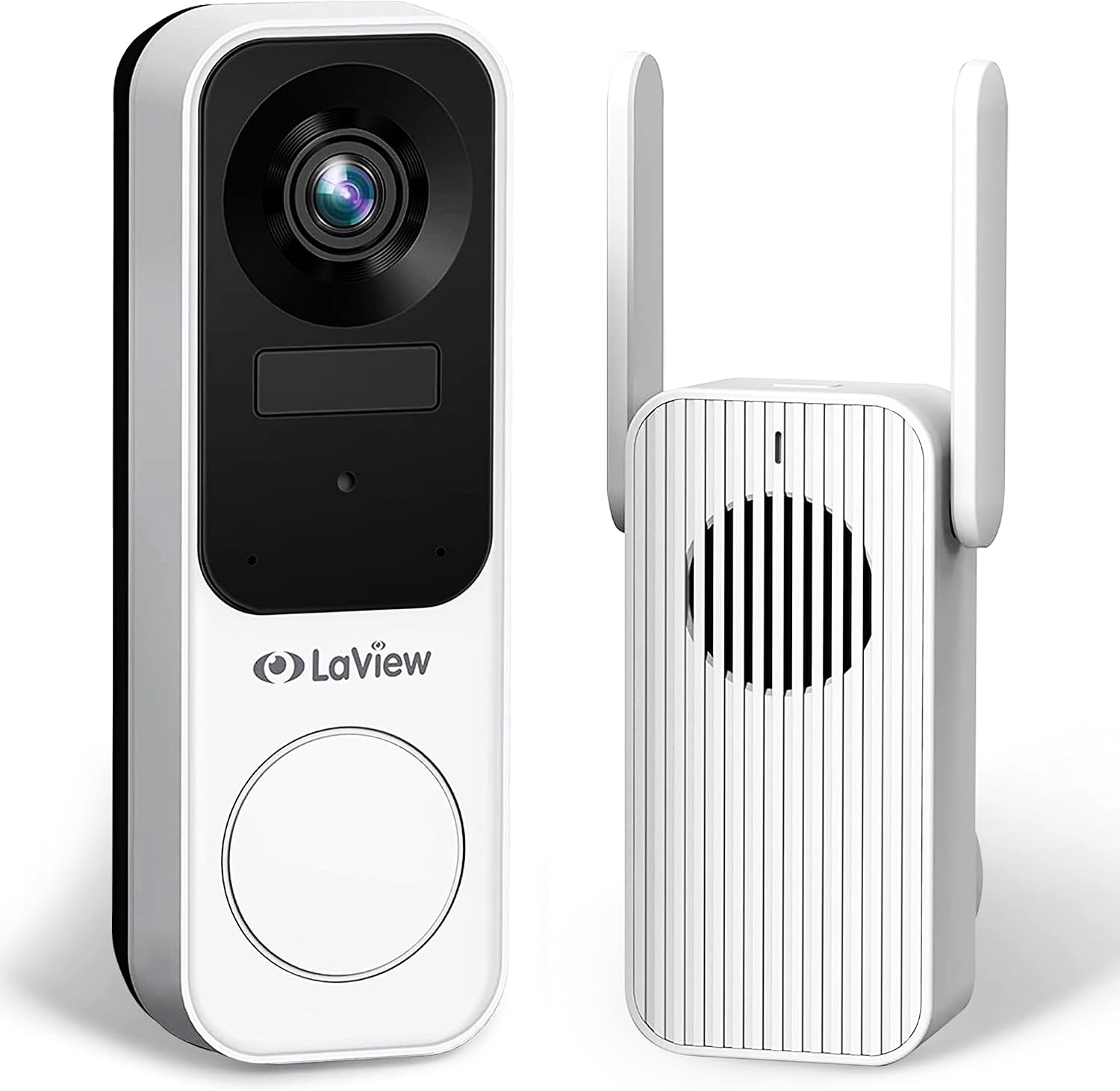 LaView Doorbell Camera Wireless, 2K 3MP HD WiFi Video Doorbell with Chime, Battery Powered Weatherproof Door Security Camera, Human Detection Night Vision, Two-Way Audio, USA Cloud Server
