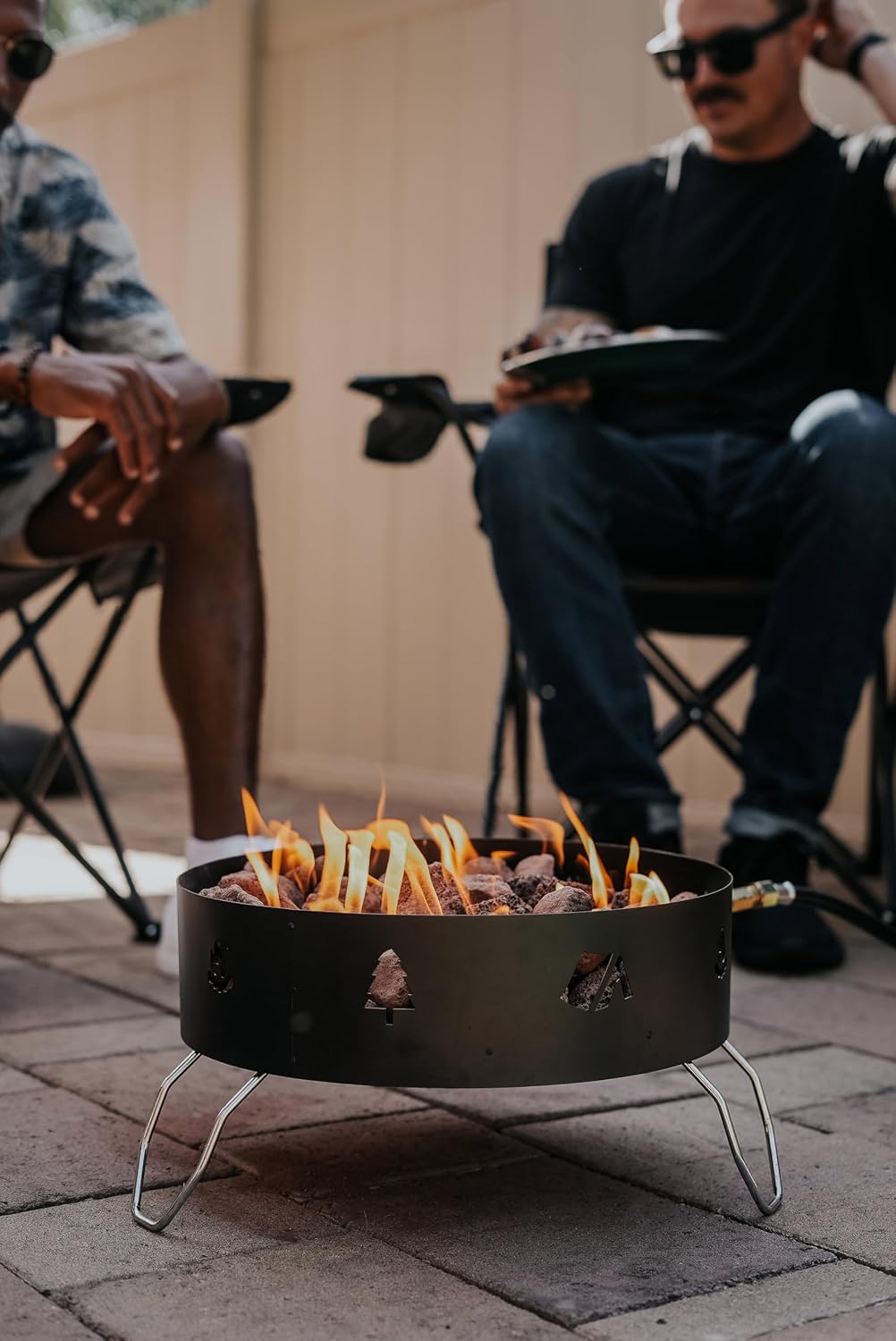 Stansport 088 Propane Fire Pit-with Lava Rocks, One Size, Black
