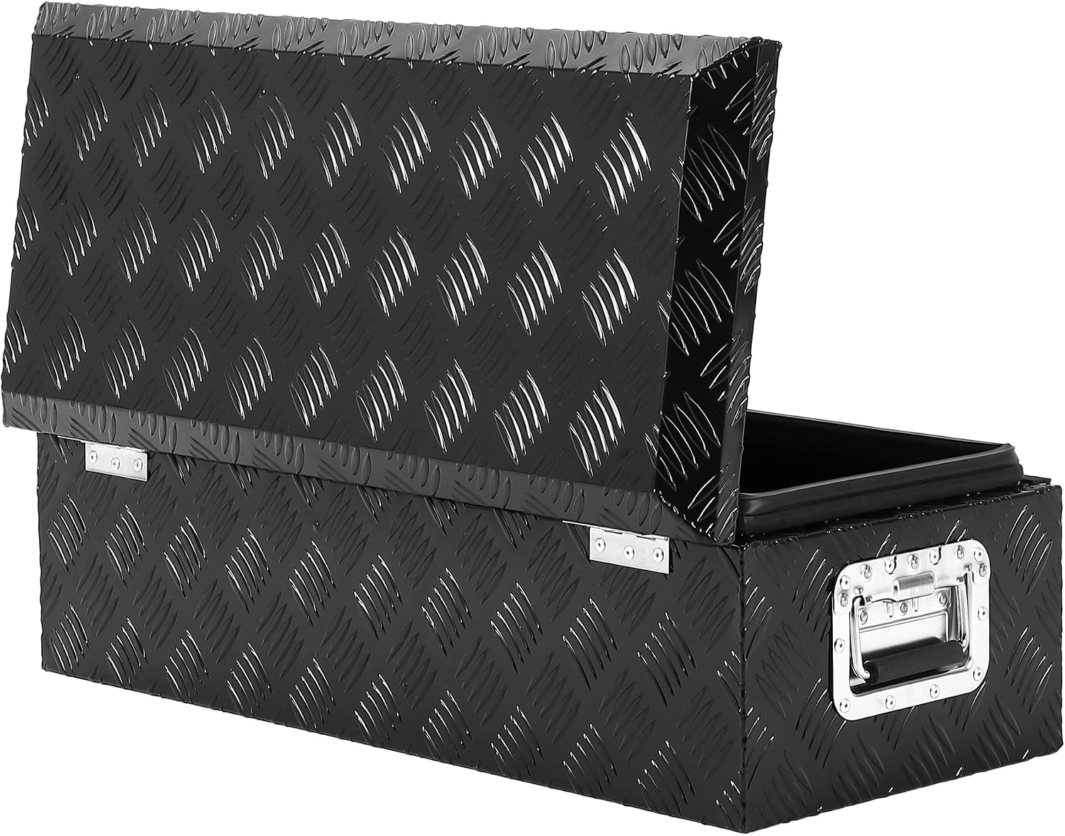 Garvee 48 Inch Truck Bed Tool Box, Heavy Duty Aluminum Diamond Plate Tool Box Chest, Waterproof Chest Storage Box with Lock for Trucks, Trailers, RVs, Warehouses