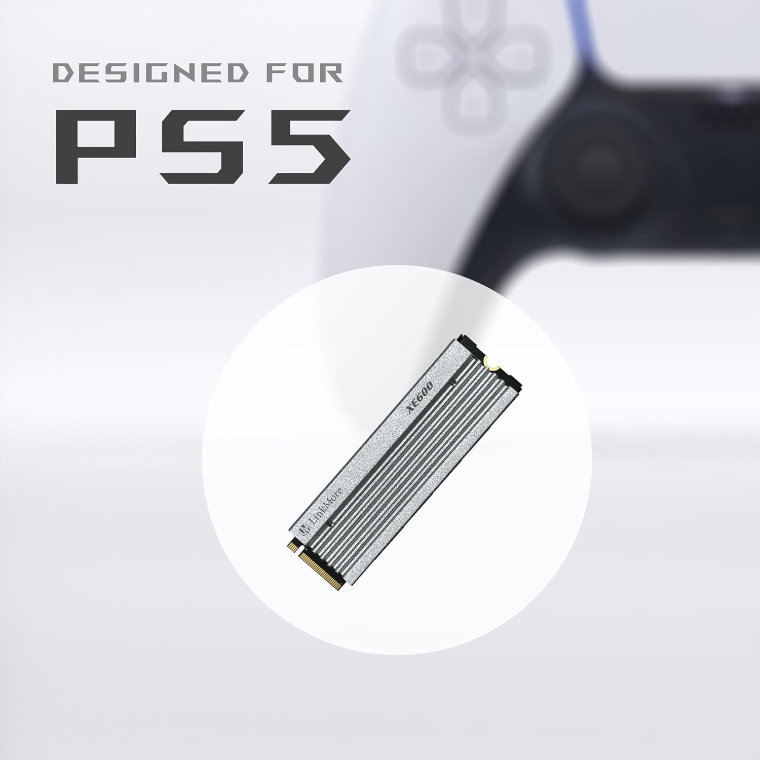 LinkMore XE600 4TB M.2 2280 SSD, PCIe Gen4 NVMe Internal Gaming Solid State Drive with Heatsink, Up to 7200 MB/s, Compatible with PlayStation 5, PS5