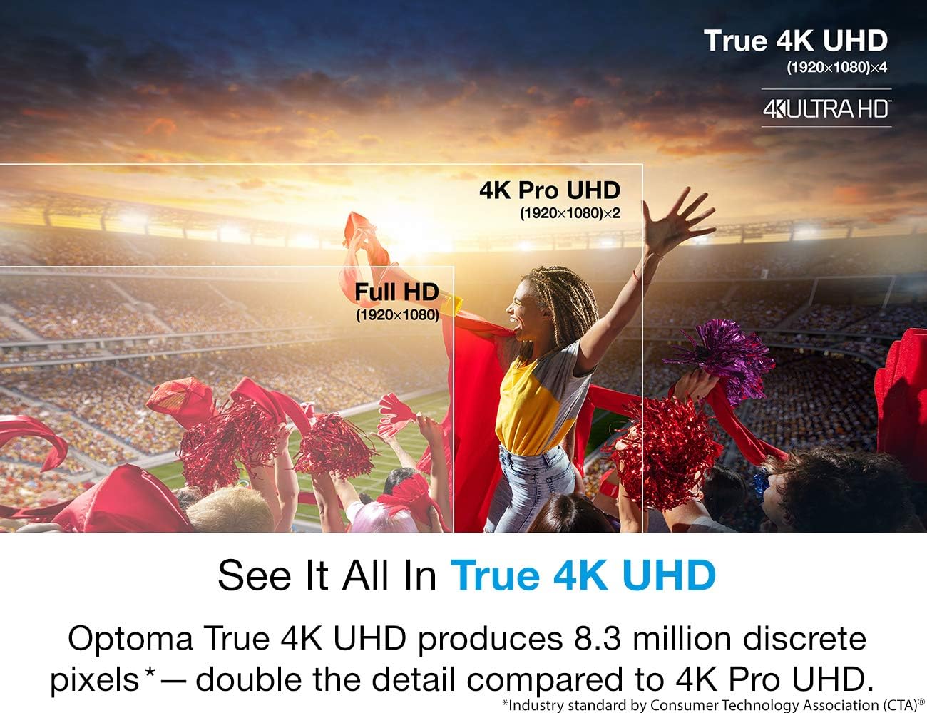 Optoma UHD35 True 4K UHD Gaming Projector 3,600 Lumens 4.2ms Response Time at 1080p with Enhanced Gaming Mode 240Hz Refresh Rate HDR10 & HLG