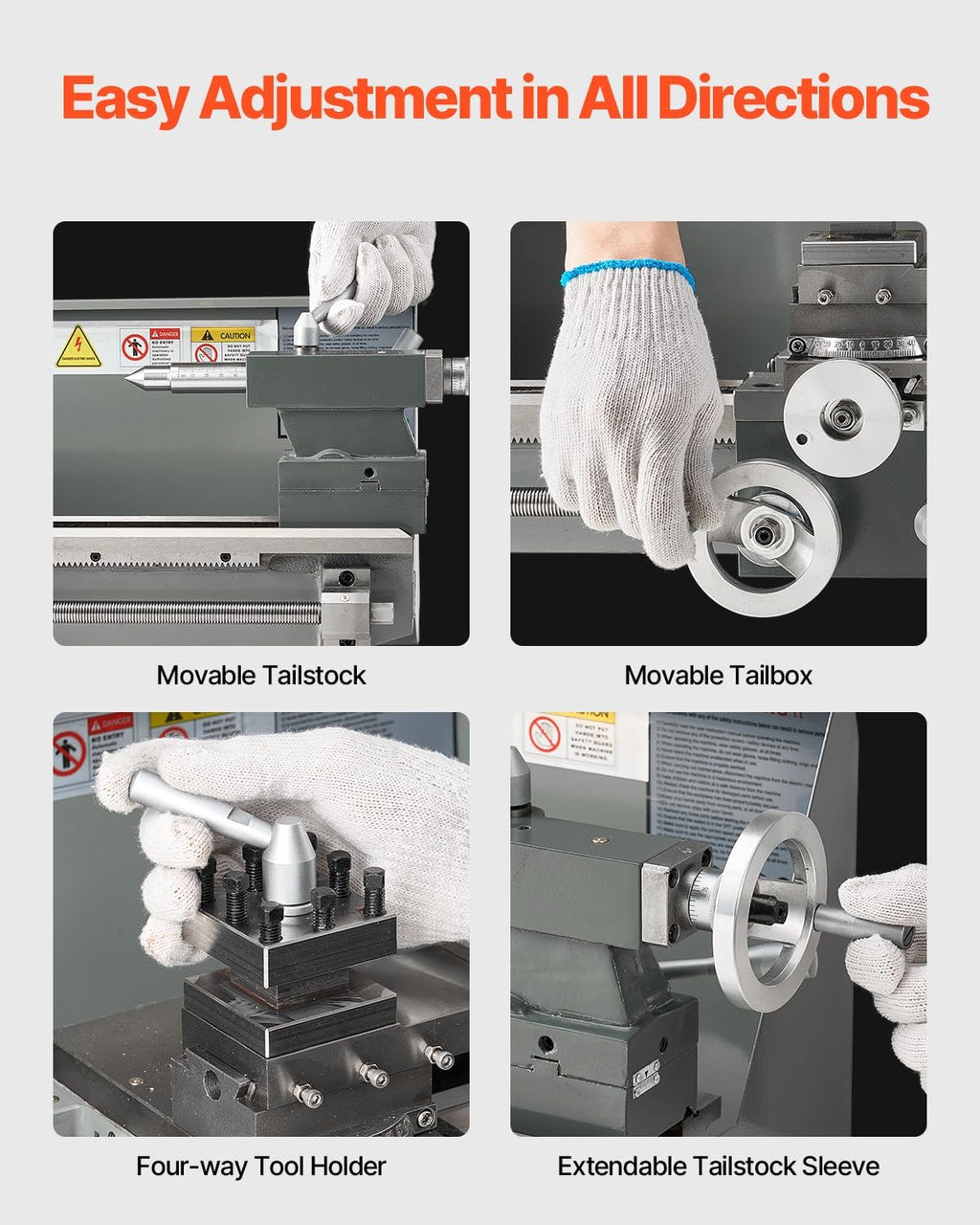 VEVOR High-quality Metal Lathe, 8 x 16 in, 550W Benchtop Lathe Machine, 0-2500 RPM Variable Speed, with 0.0003 in Spindle Accuracy Metal Gear, for Precision Parts Thread Soft Metals Wood