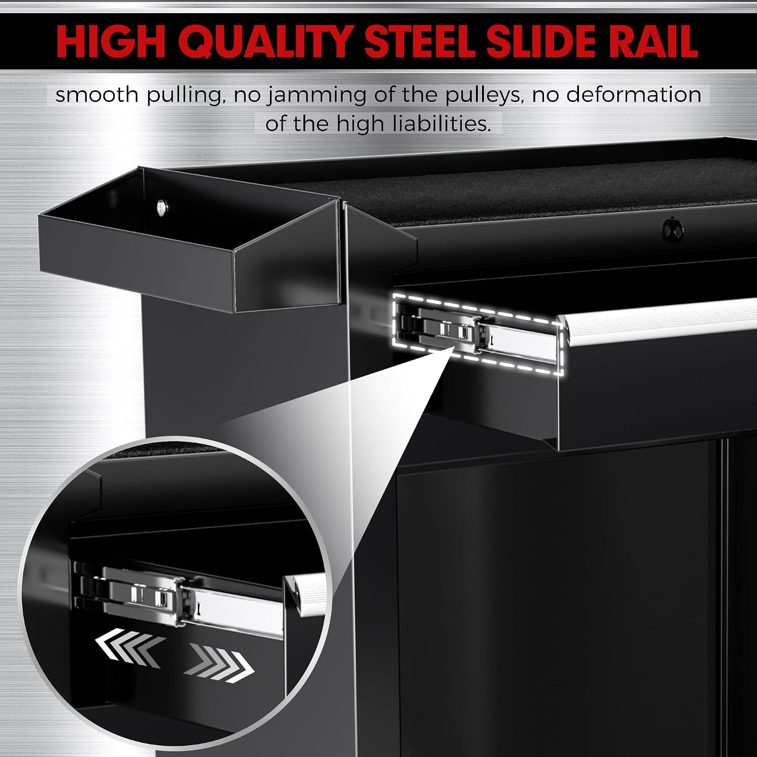 5-Drawer Rolling Tool Chest - Heavy-Duty Steel Tool Cabinet with Detachable Top Box, Locking Wheels & Security System for Garage/Workshop, 2-in-1 Design，Black